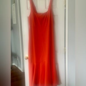 Anthropologie Vibrant Orange Sheath Dress w~ Mermaid Hem 
Plus Size 1X
